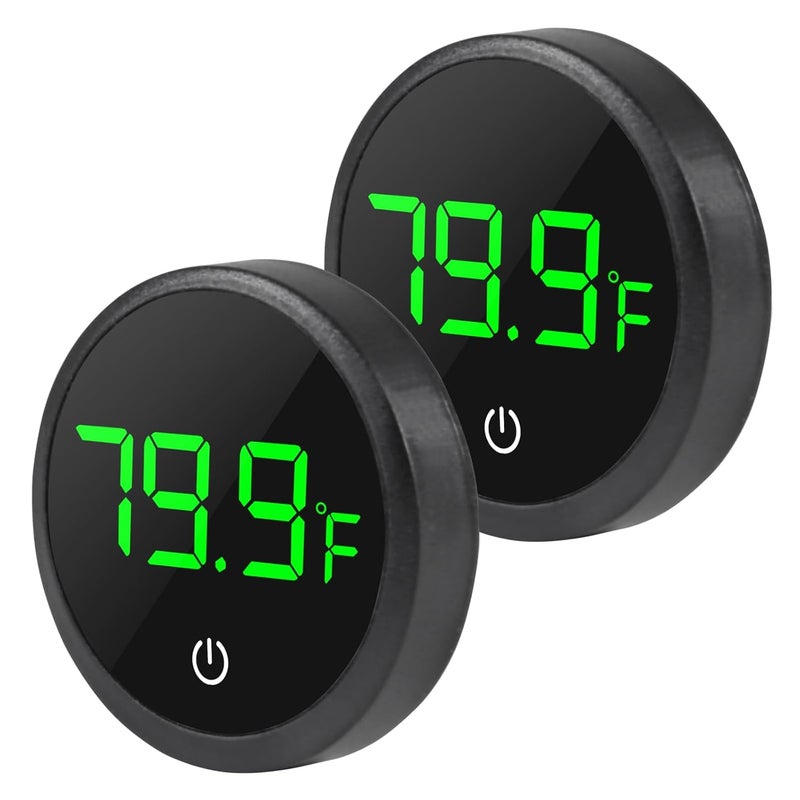 DORHEA 2Pcs Digital Aquarium Thermometer Fish Tank Digital LED Display Thermometer Fahrenheit Aquarium Temperature Sensor with LED Touch Screen for Aquarium Glass Containers Plant Reptile Turtle Tank-Black - Image 1